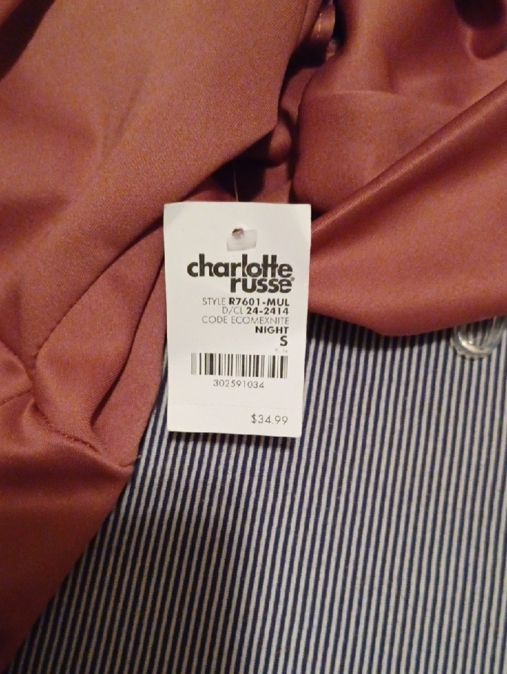 <> Charlotte Russe Off-Shoulder High-Low Dress in Dusty Rose Color Women's Small - Picture 6 of 10